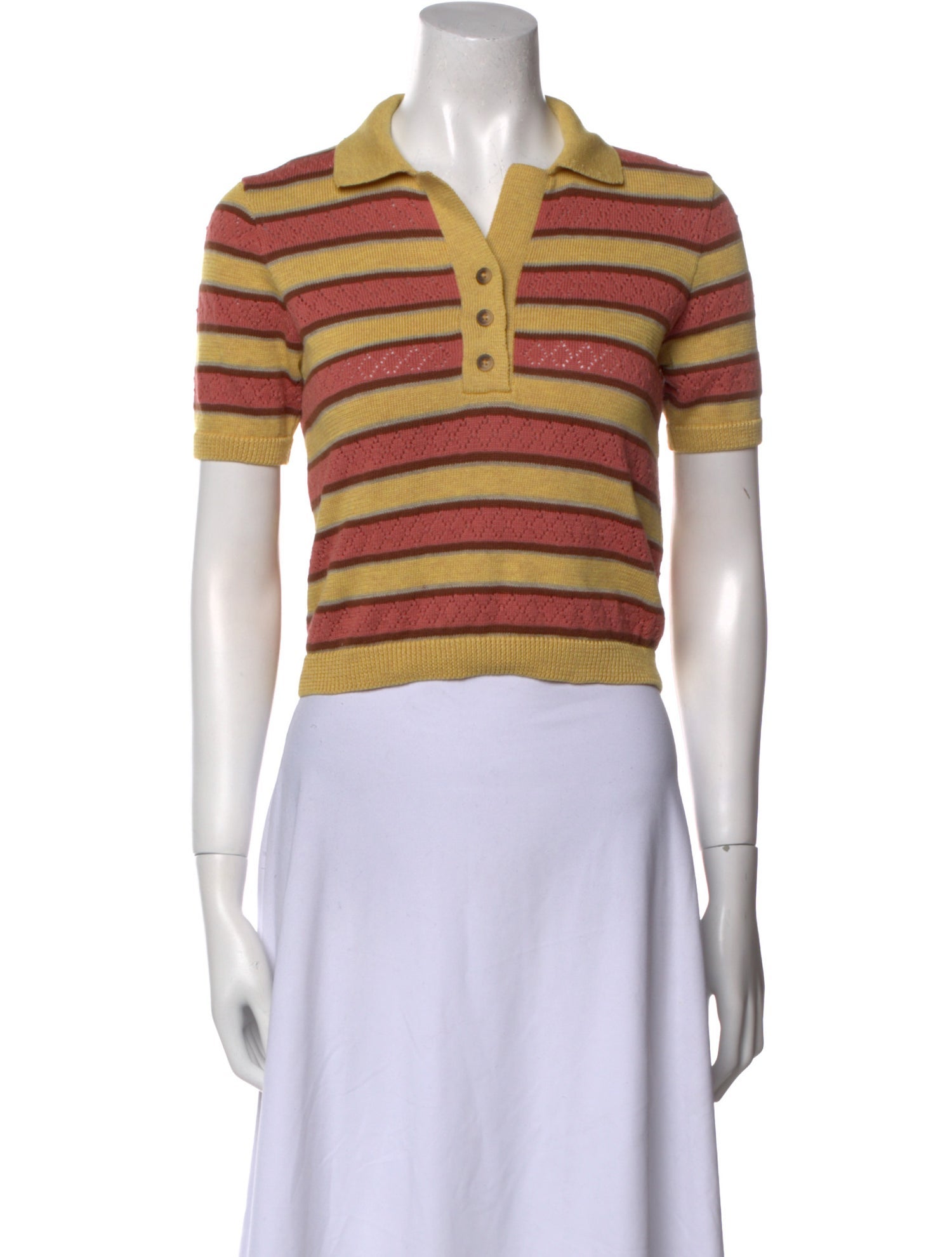 Mother Striped Short Sleeve Polo