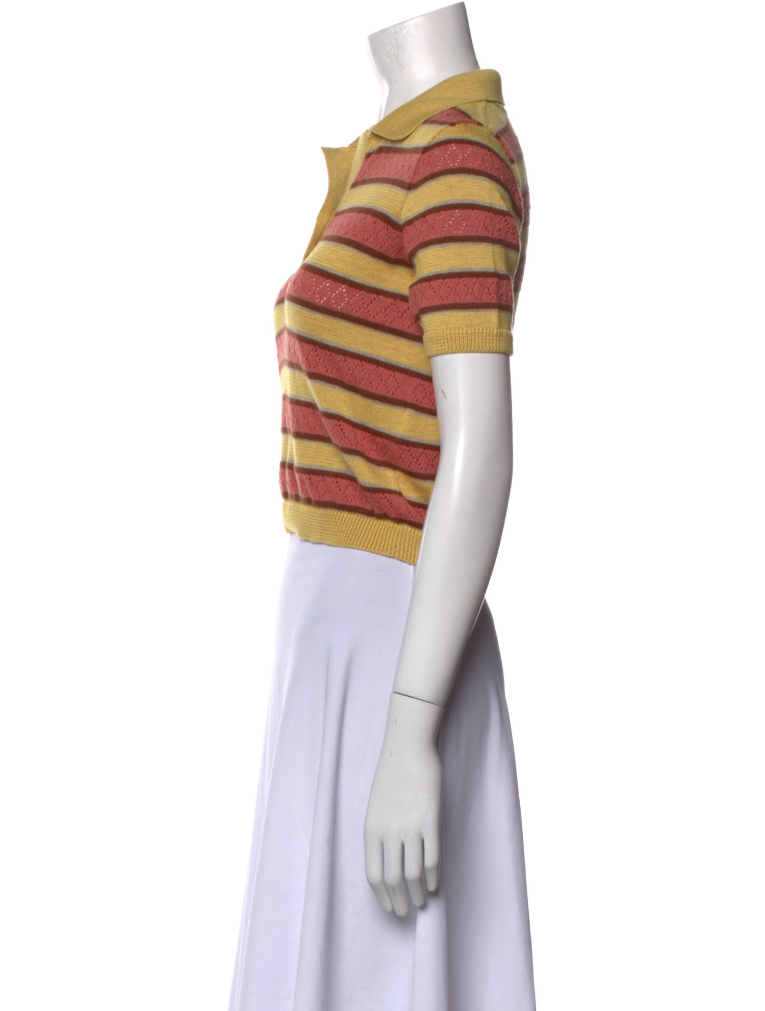 Mother Striped Short Sleeve Polo