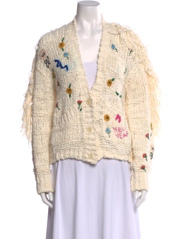 Mother Knitwear Printed V-Neck Sweater XS