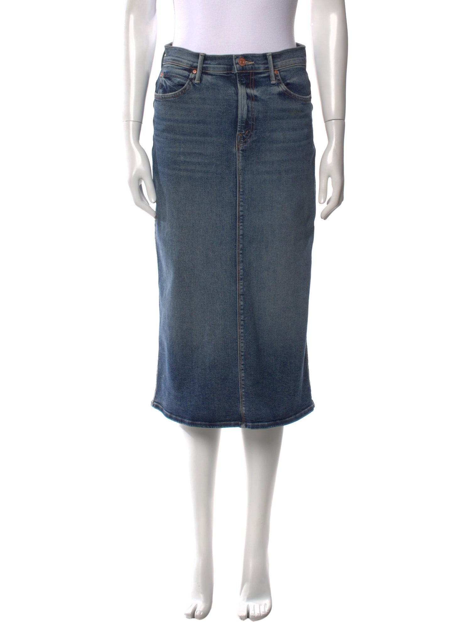 Mother Distressed Accents Midi Length Skirt