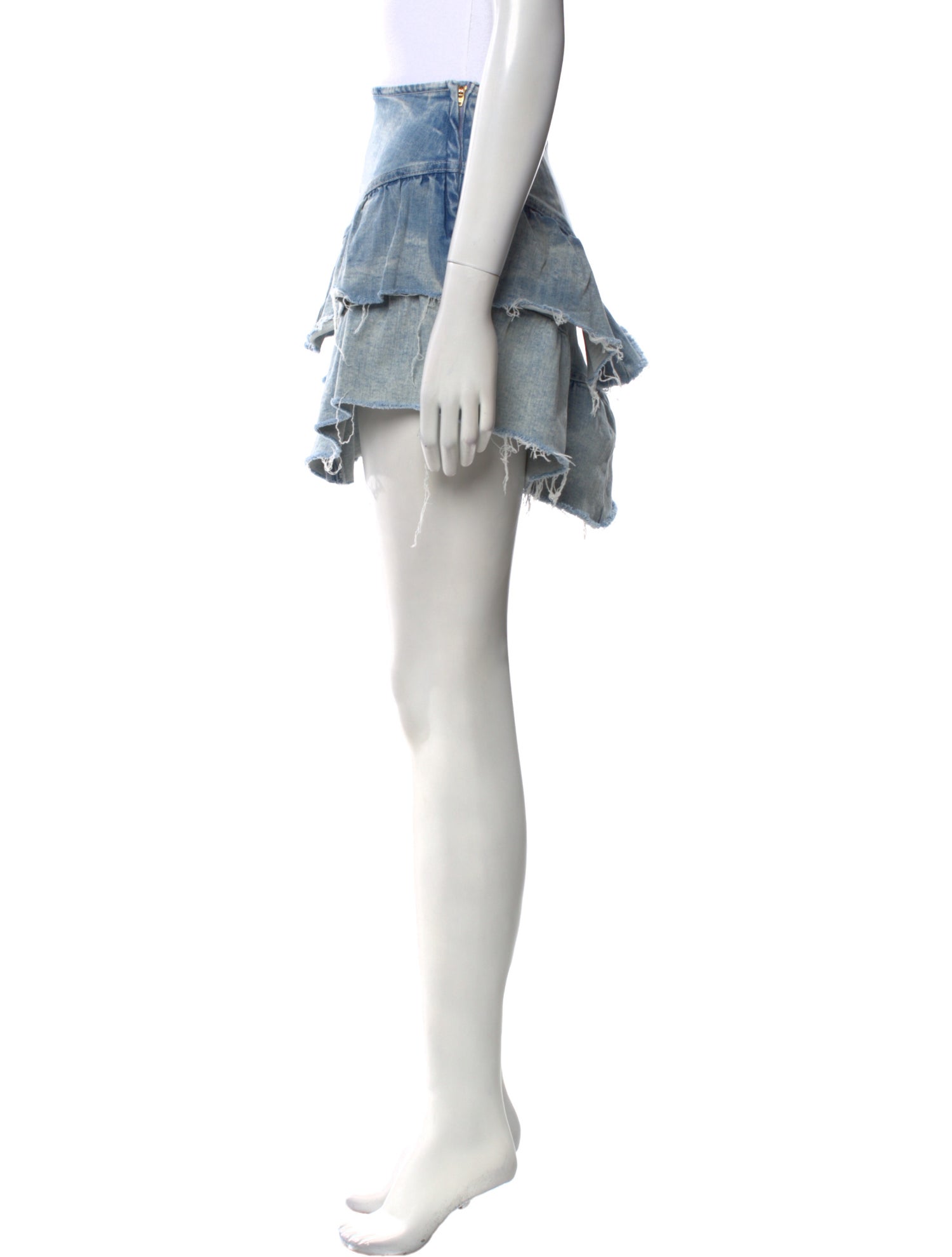 Mother Raw-Edge Trim Mini Skirt