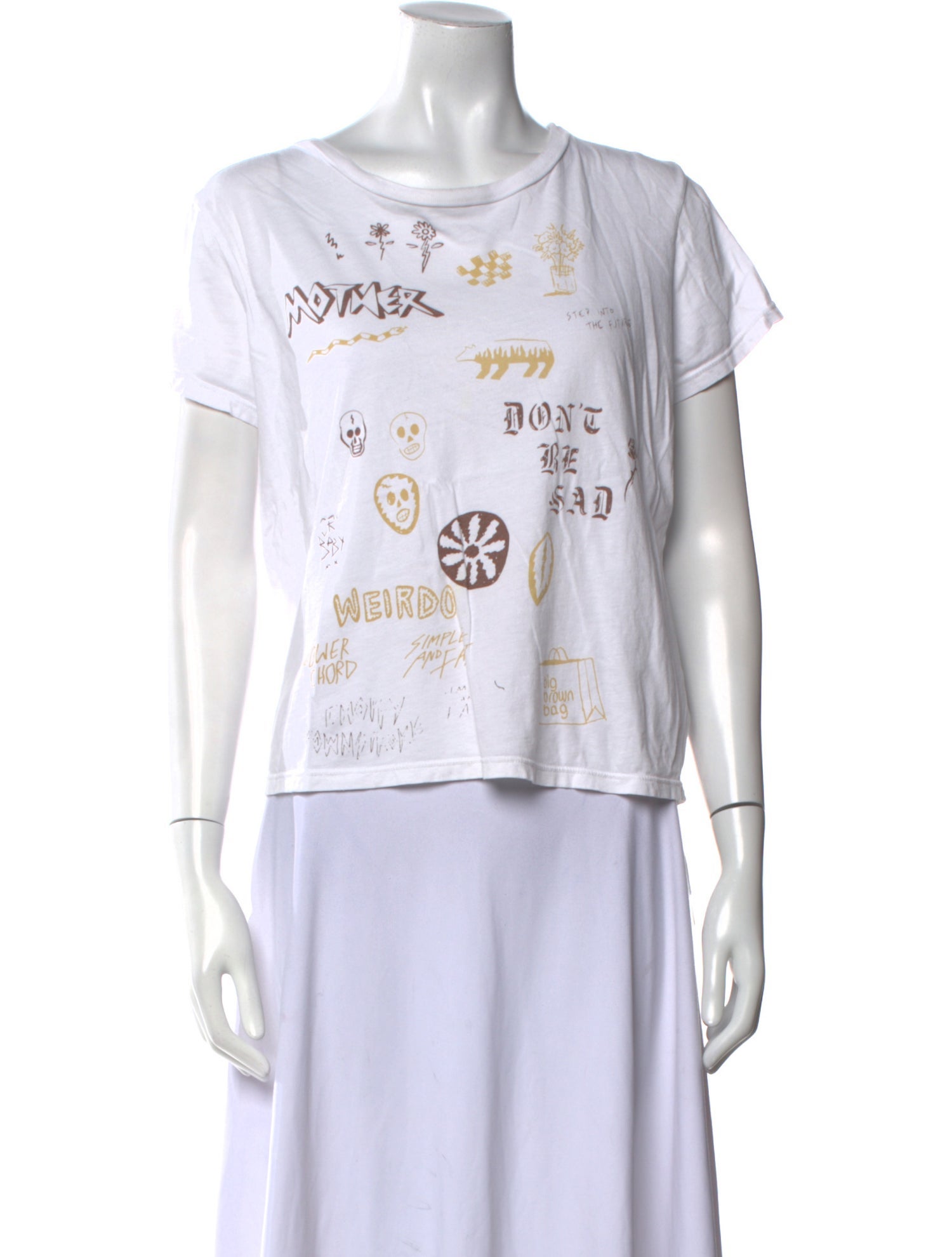 Mother Graphic Print Bateau Neckline T-Shirt