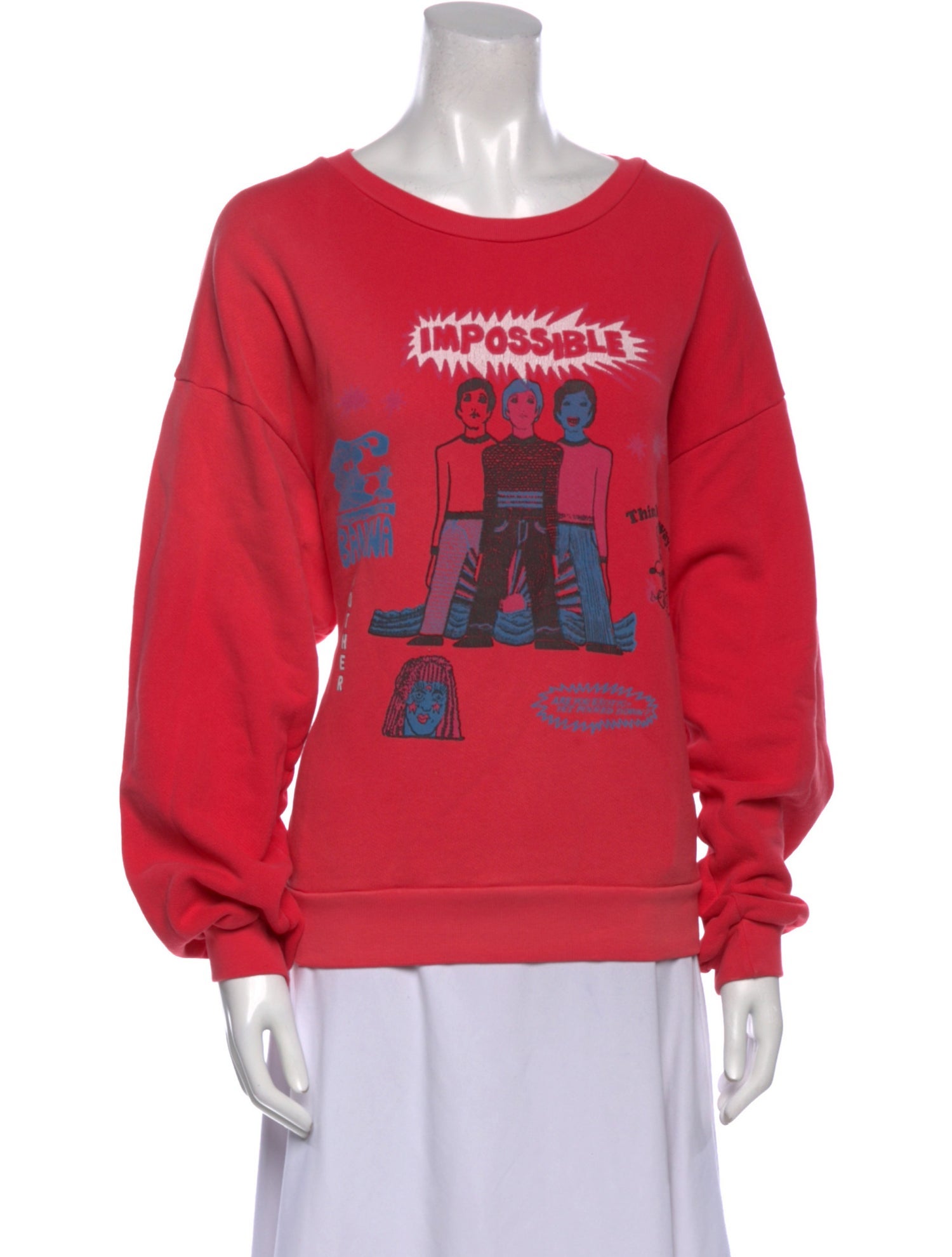 Mother Graphic Print Scoop Neck Sweater