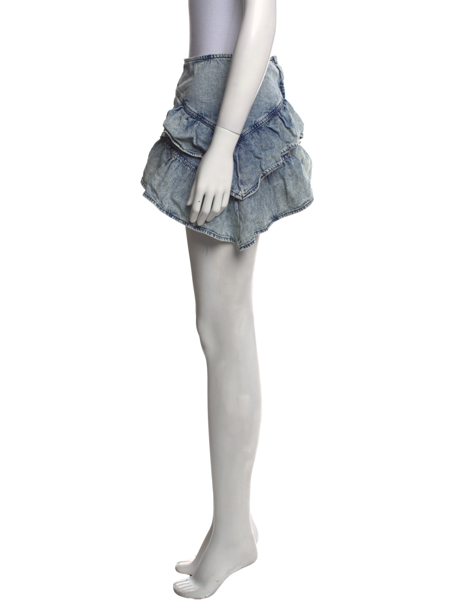 Mother Raw-Edge Trim Mini Skirt