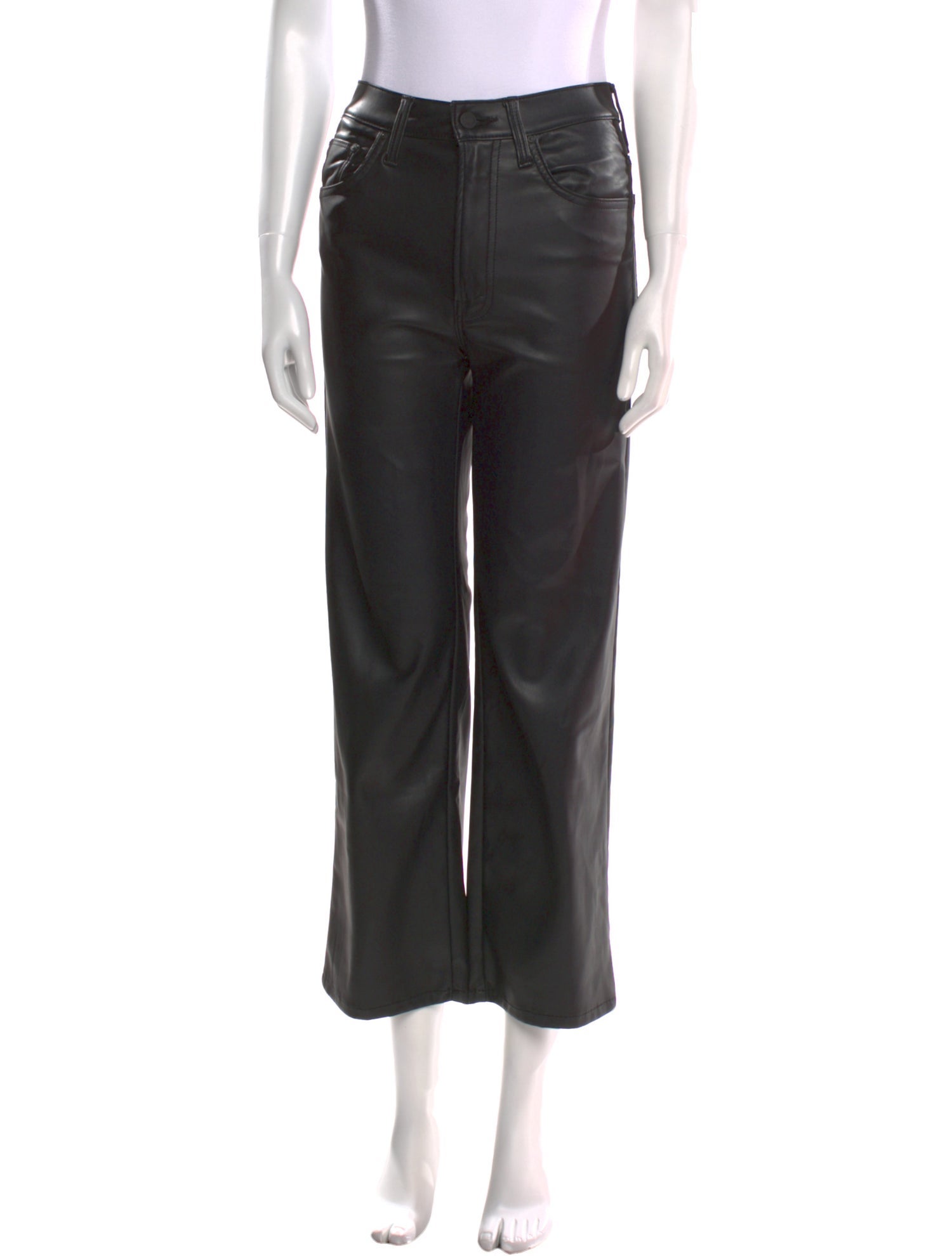 Mother Faux Leather Wide Leg Pants