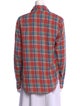 Mother Plaid Print Long Sleeve Button-Up Top