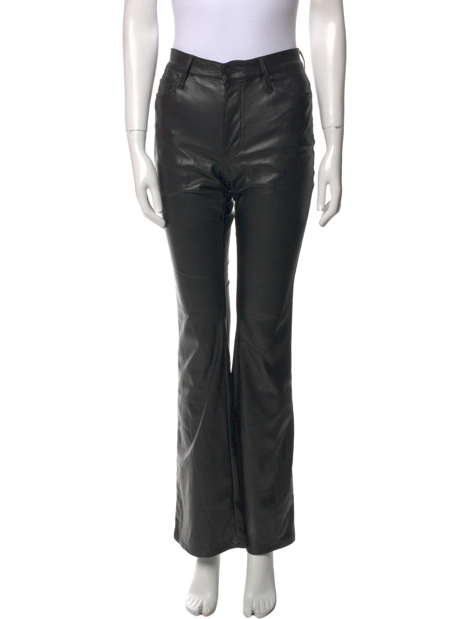Mother Faux Leather Wide Leg Pants
