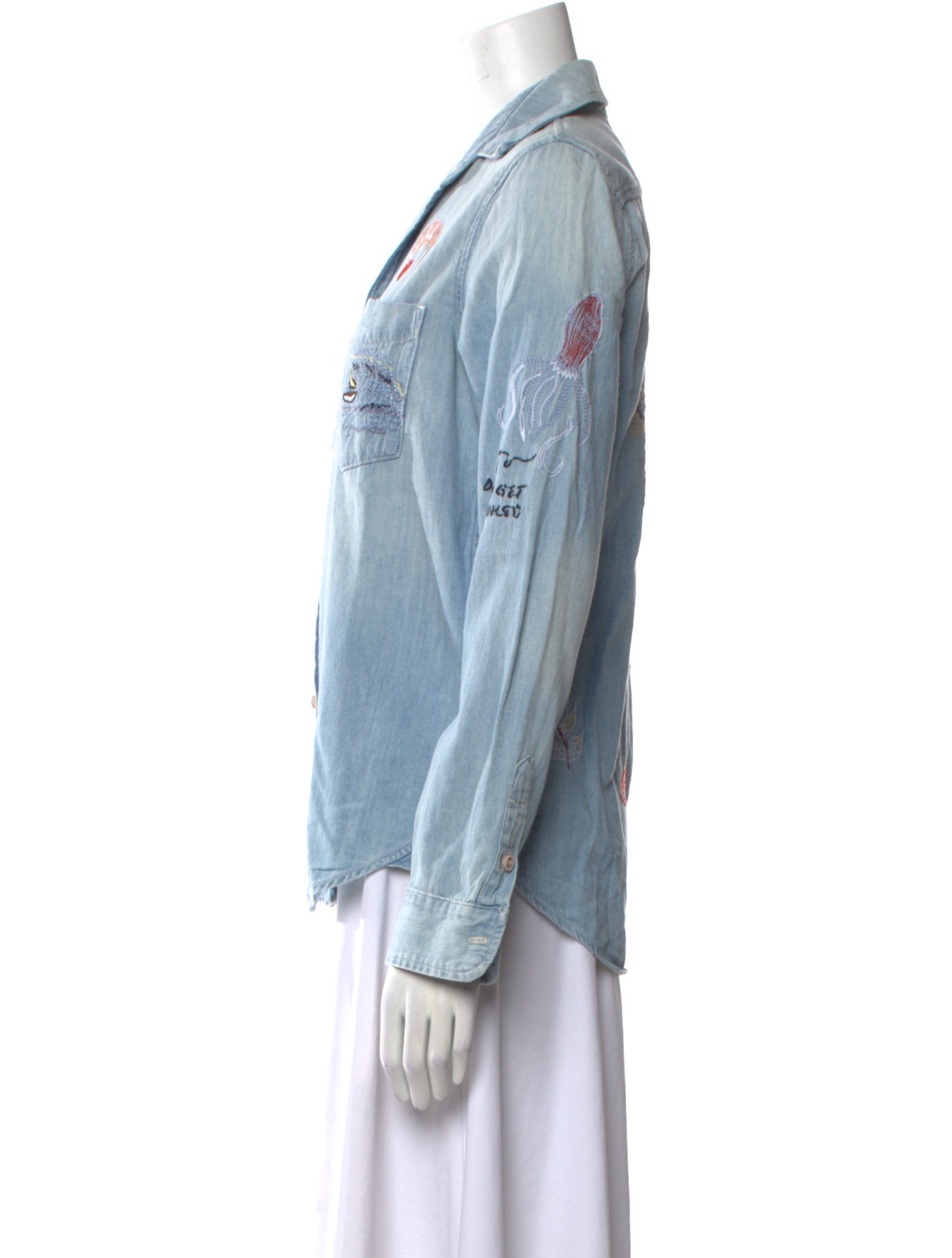 Mother Long Sleeve Button-Up Top