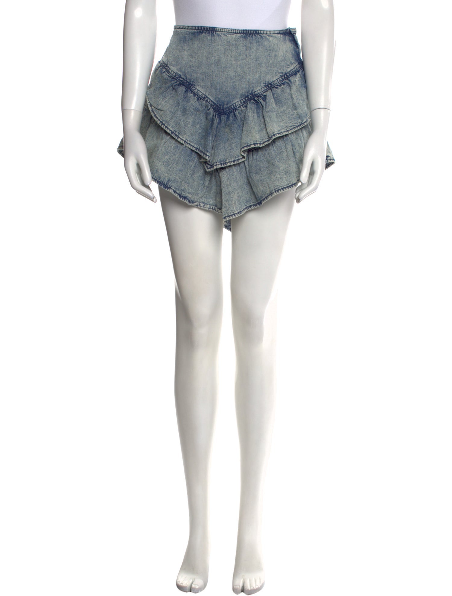 Mother Raw-Edge Trim Mini Skirt