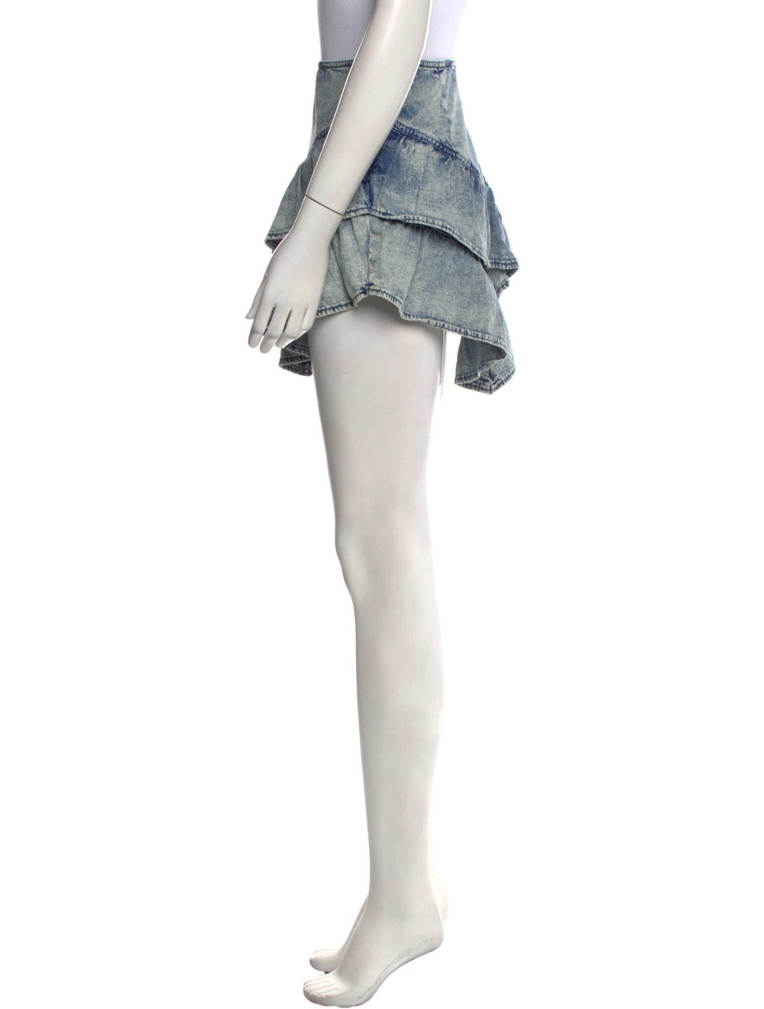 Mother Raw-Edge Trim Mini Skirt