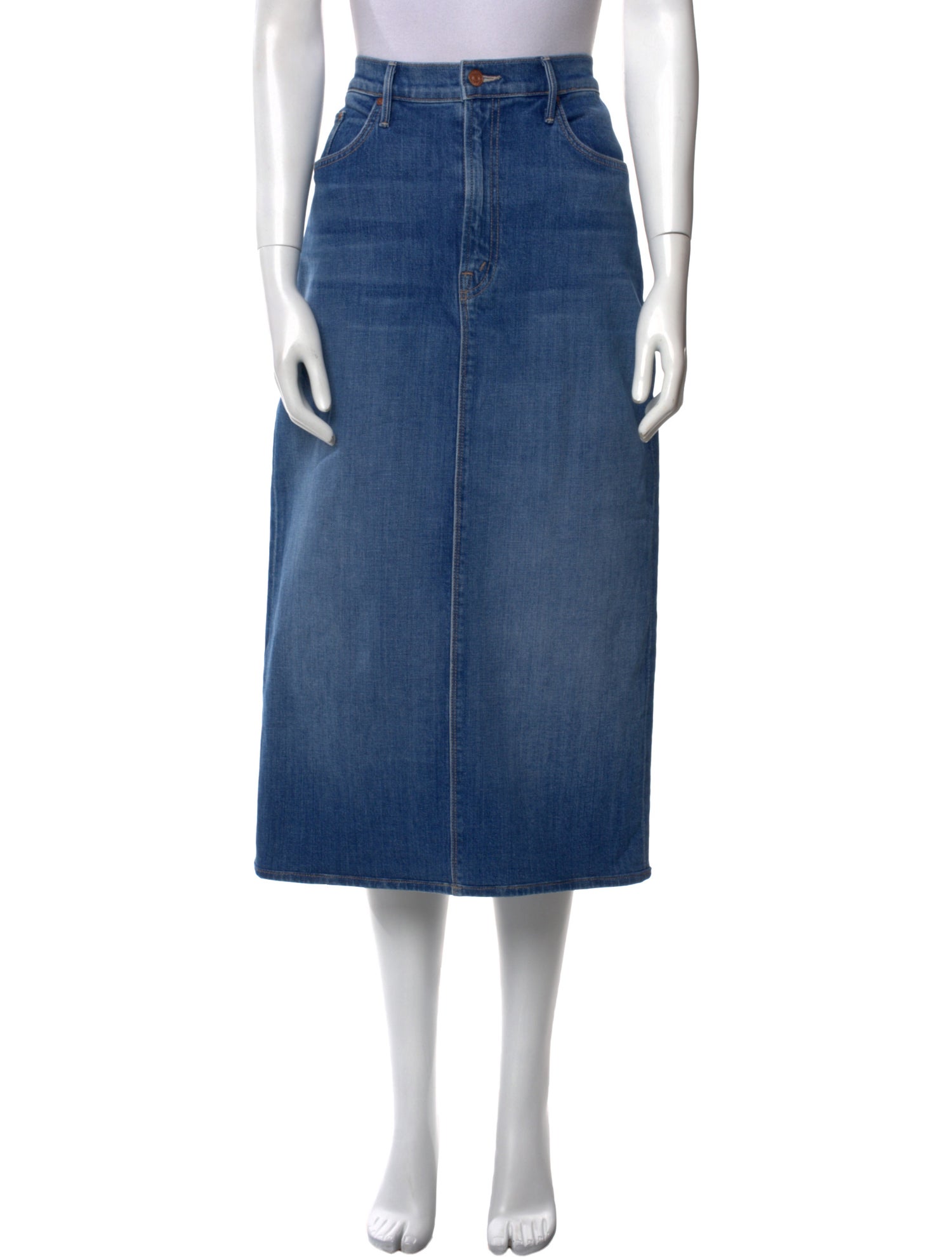 Mother Distressed Accents Midi Length Skirt