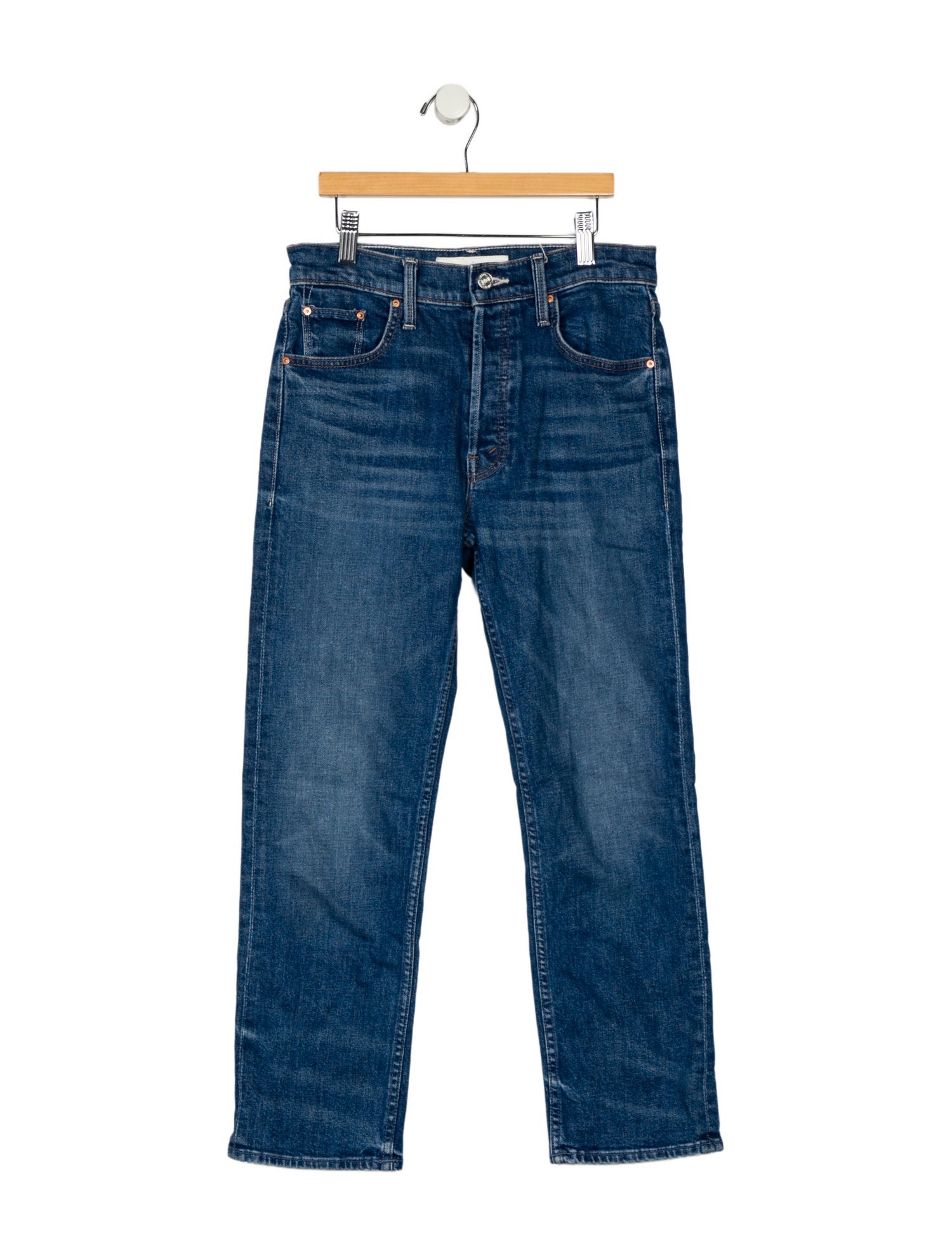 Mother Mid-Rise Straight Leg Jeans