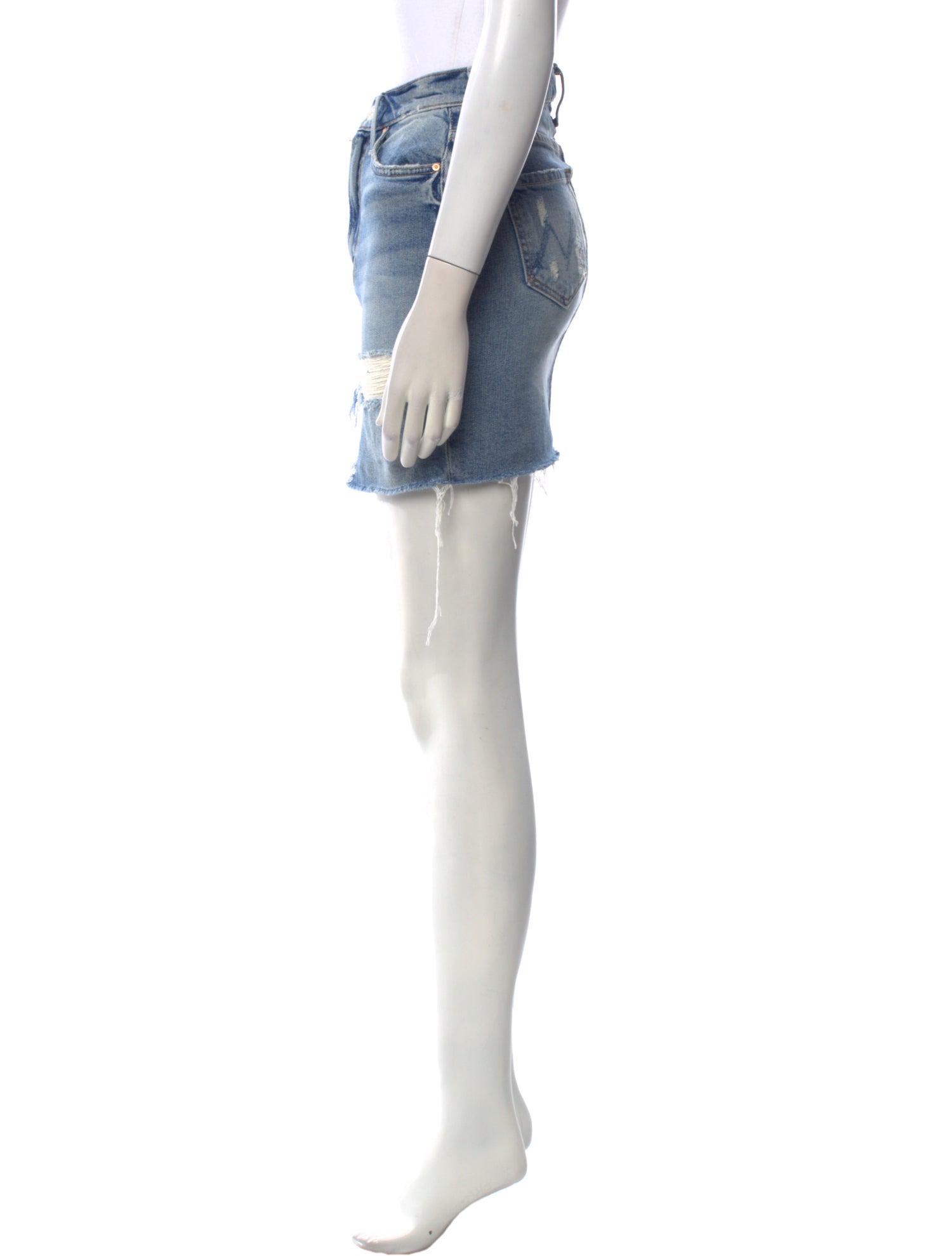 Mother Distressed Accents Mini Skirt