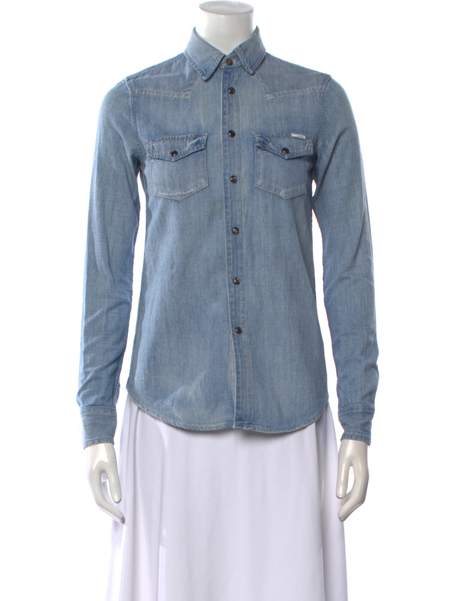 Mother Long Sleeve Button-Up Top