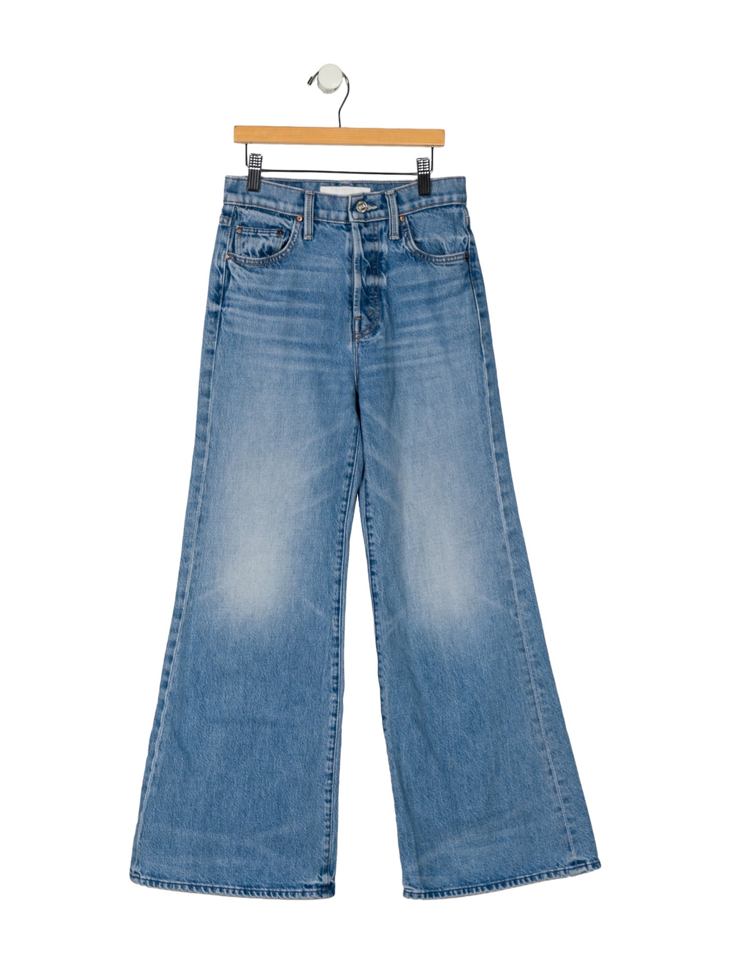 Mother Mid-Rise Wide Leg Jeans