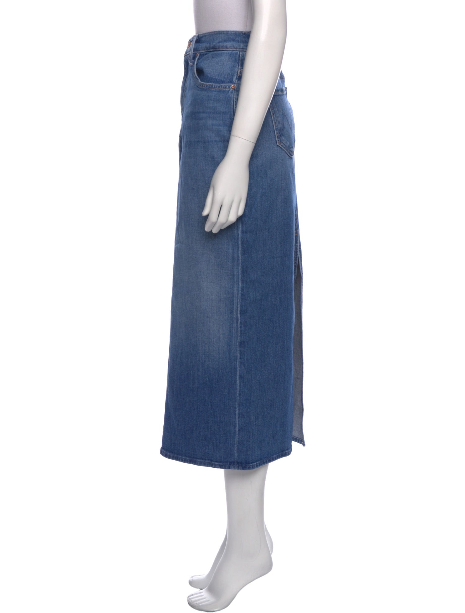 Mother Distressed Accents Midi Length Skirt