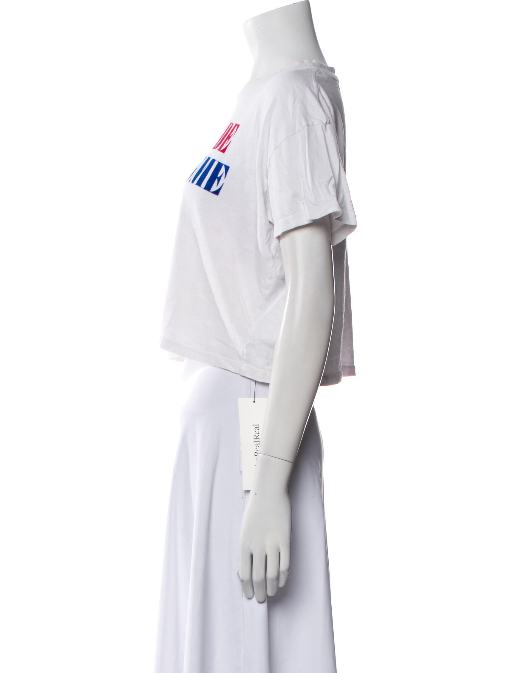 Mother Graphic Print Crew Neck Crop Top