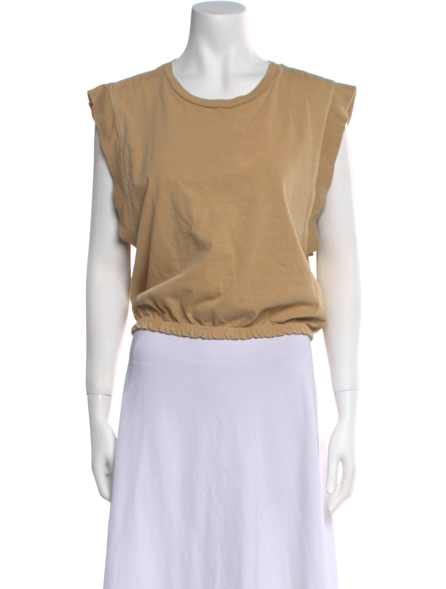 Mother Scoop Neck Short Sleeve Crop Top