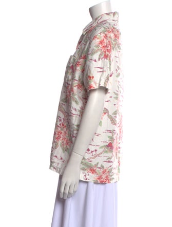 Mother Printed Short Sleeve Button-Up Top