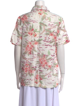 Mother Printed Short Sleeve Button-Up Top