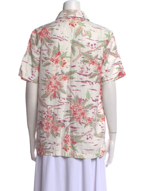 Mother Printed Short Sleeve Button-Up Top