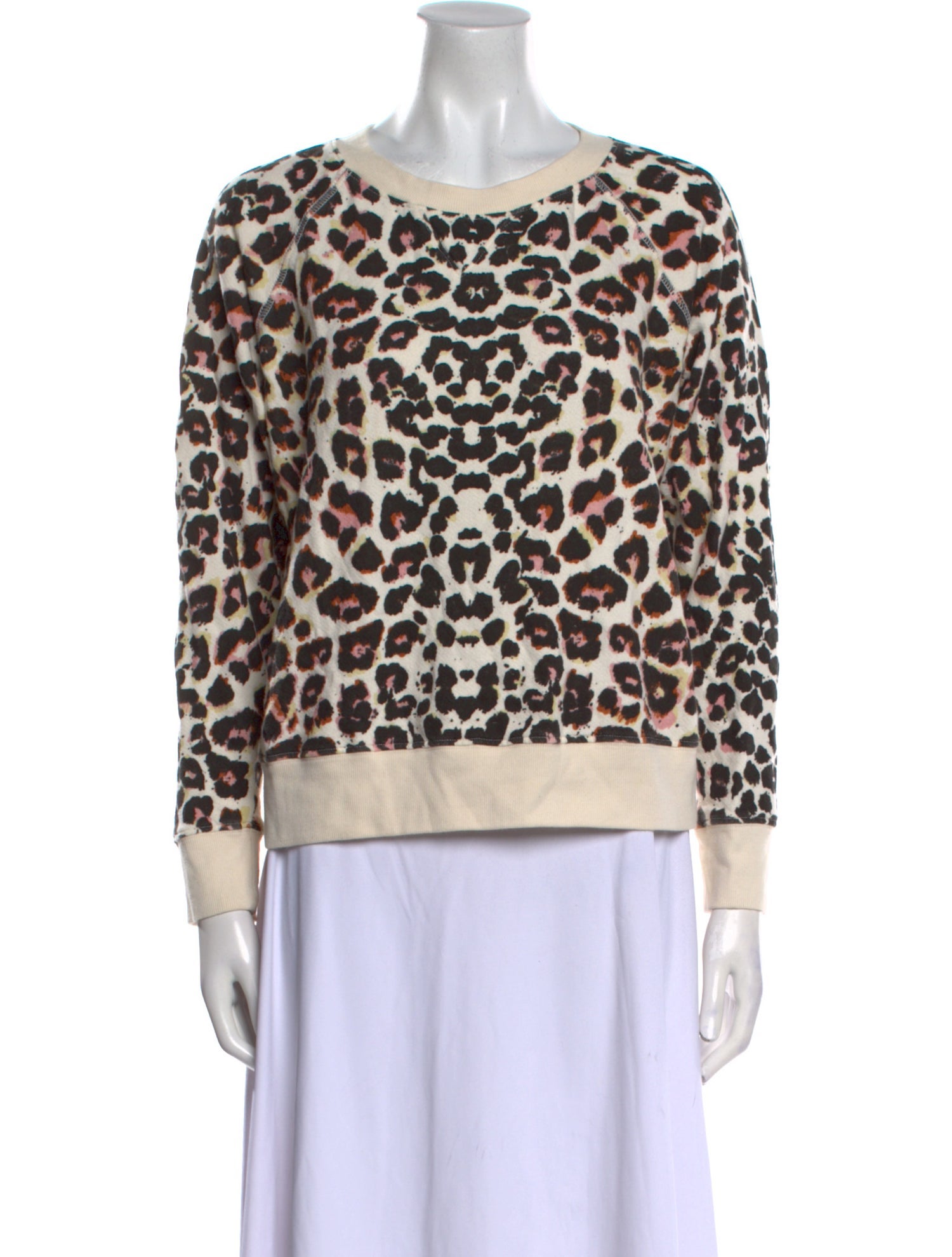 Mother Animal Print Bateau Neckline Sweatshirt