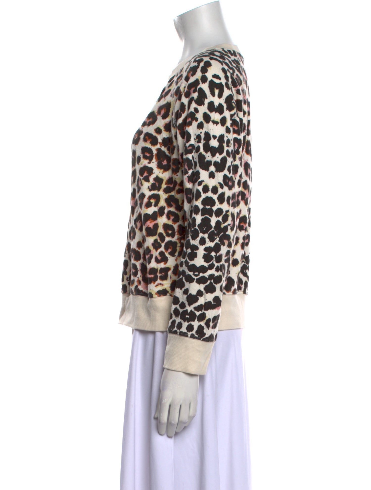 Mother Animal Print Bateau Neckline Sweatshirt