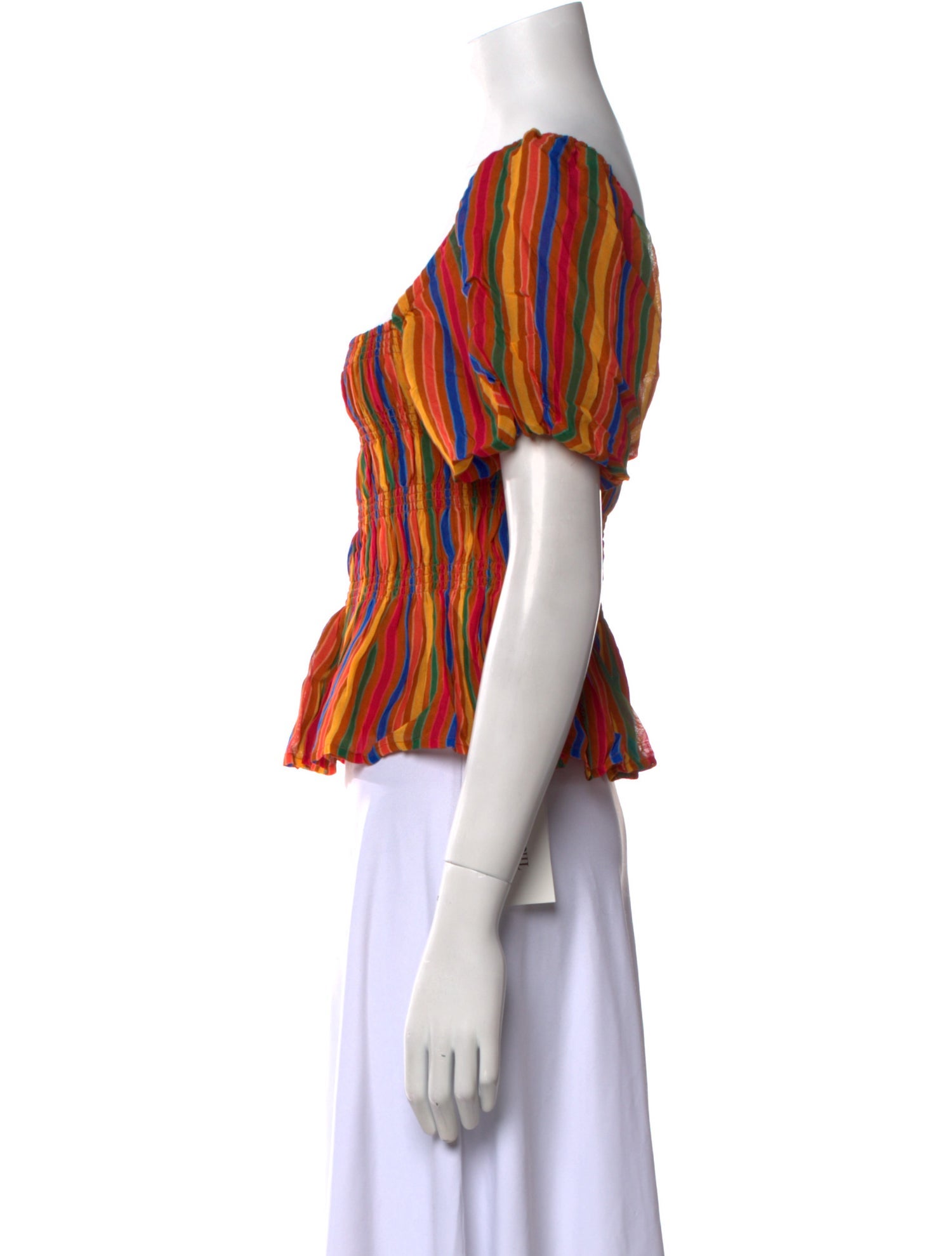 Mother Striped Square Neckline Crop Top