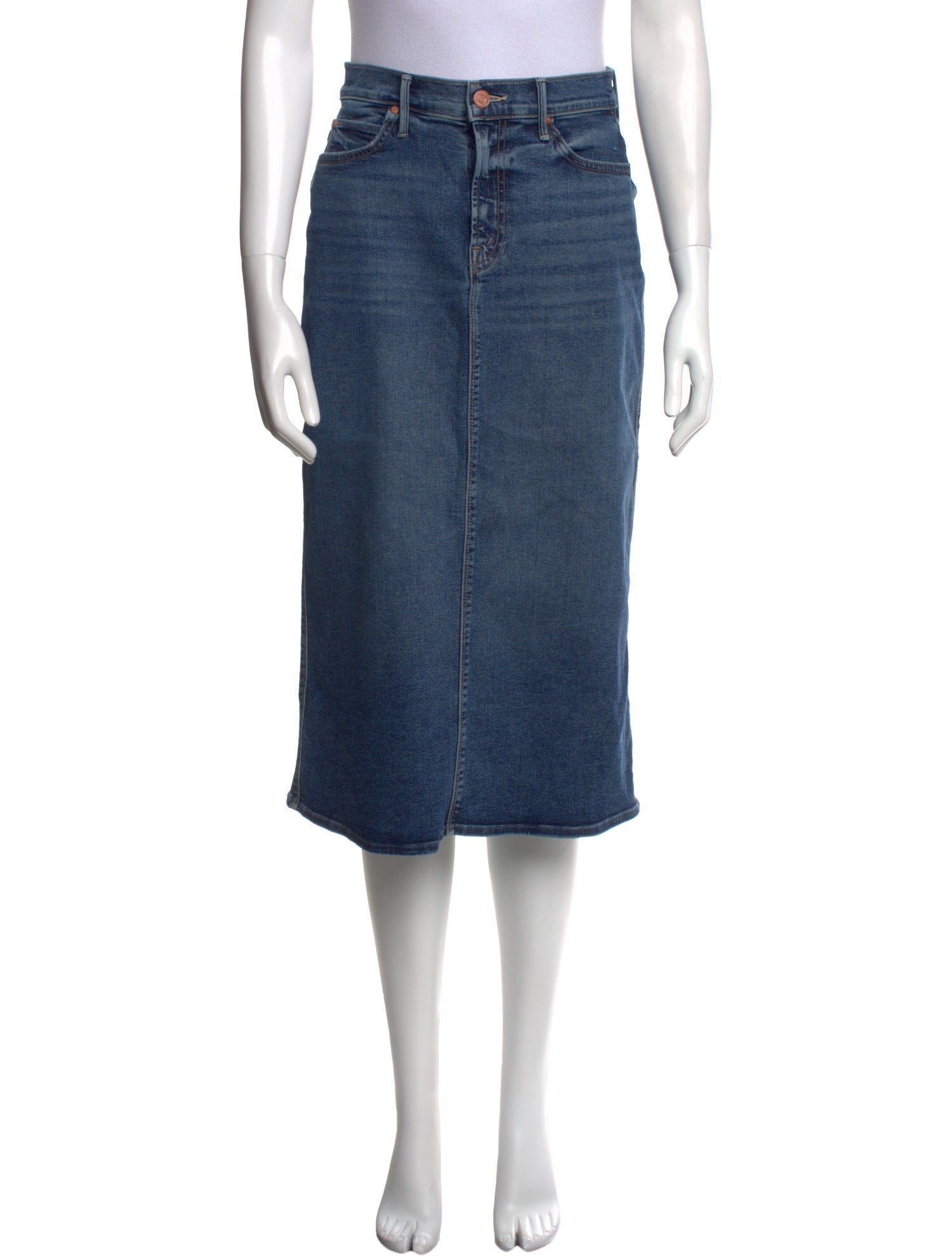 Mother Distressed Accents Midi Length Skirt