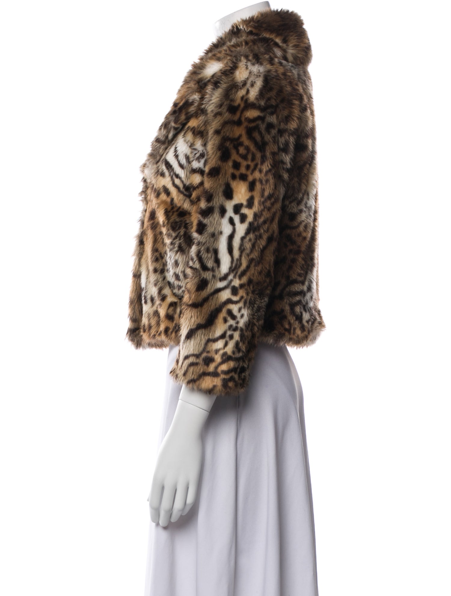 Mother Faux Fur Animal Print Faux Fur Jacket