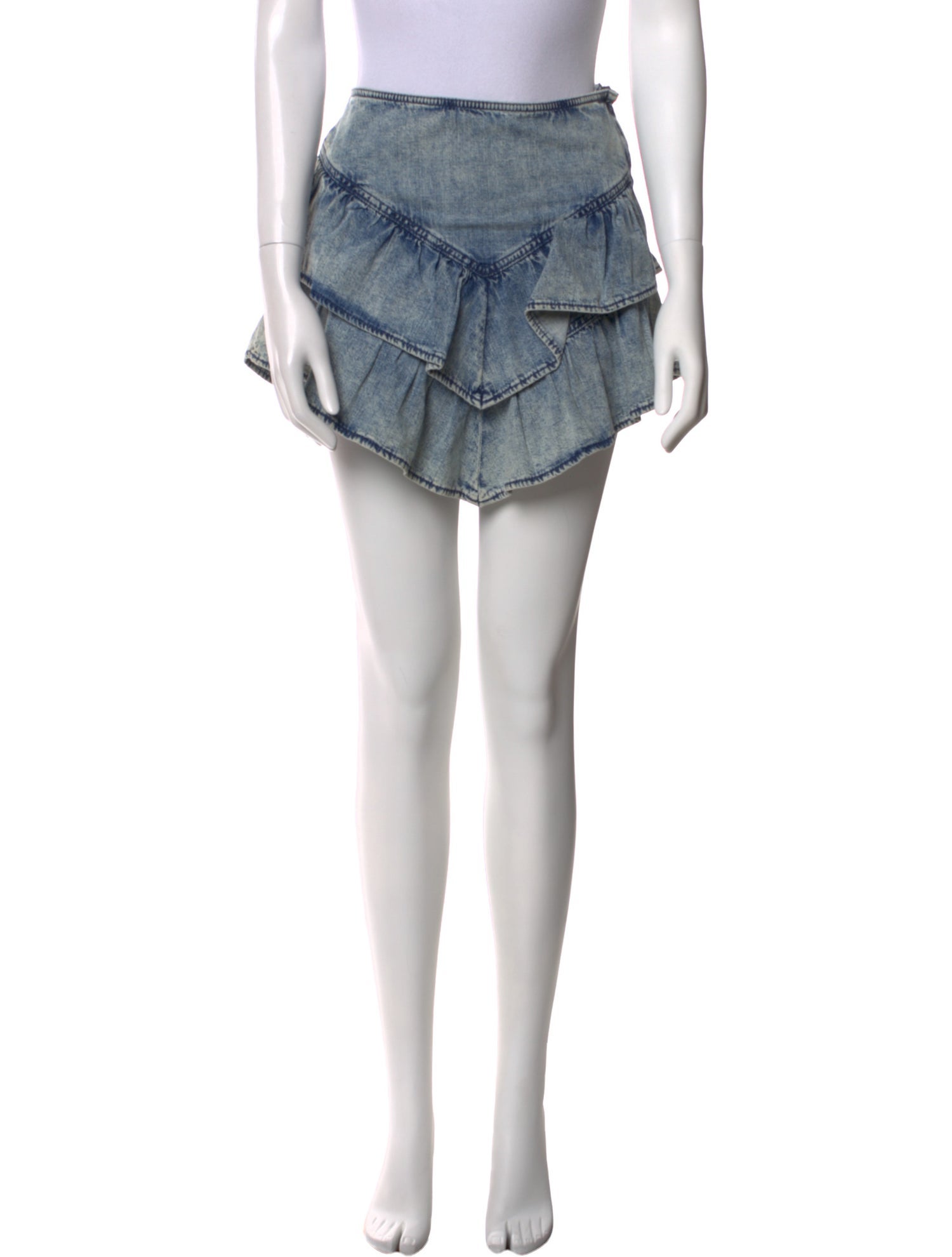 Mother Ruffle Embellishment Mini Skirt