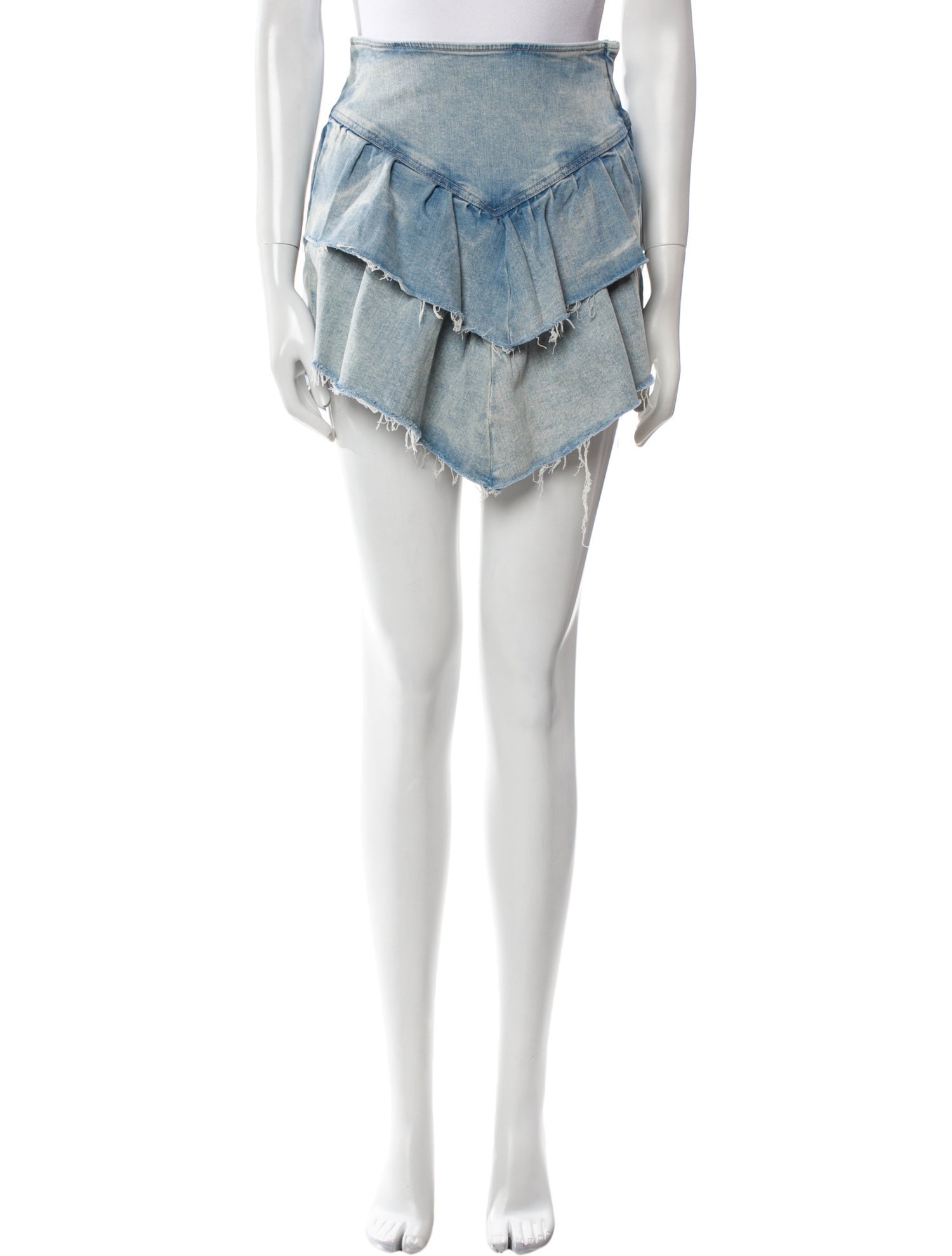 Mother Raw-Edge Trim Mini Skirt