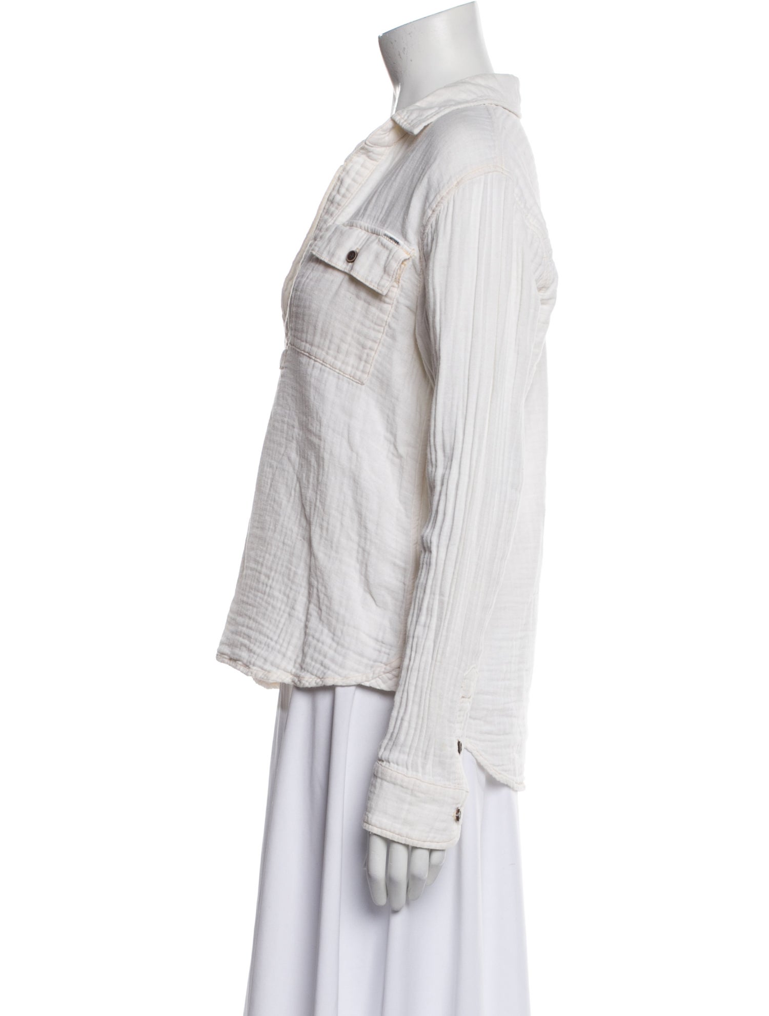 Mother Long Sleeve Button-Up Top