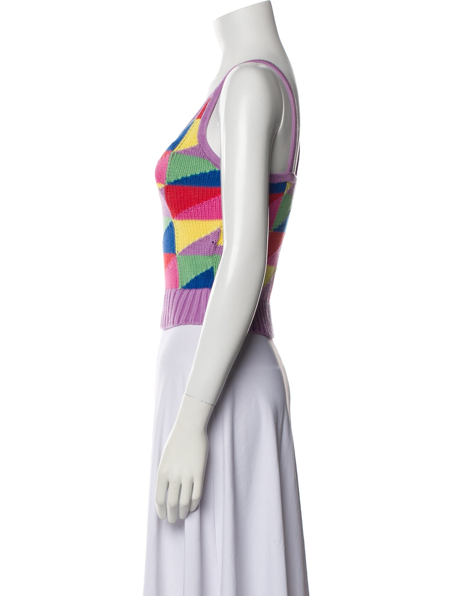 Mother Printed Scoop Neck Crop Top