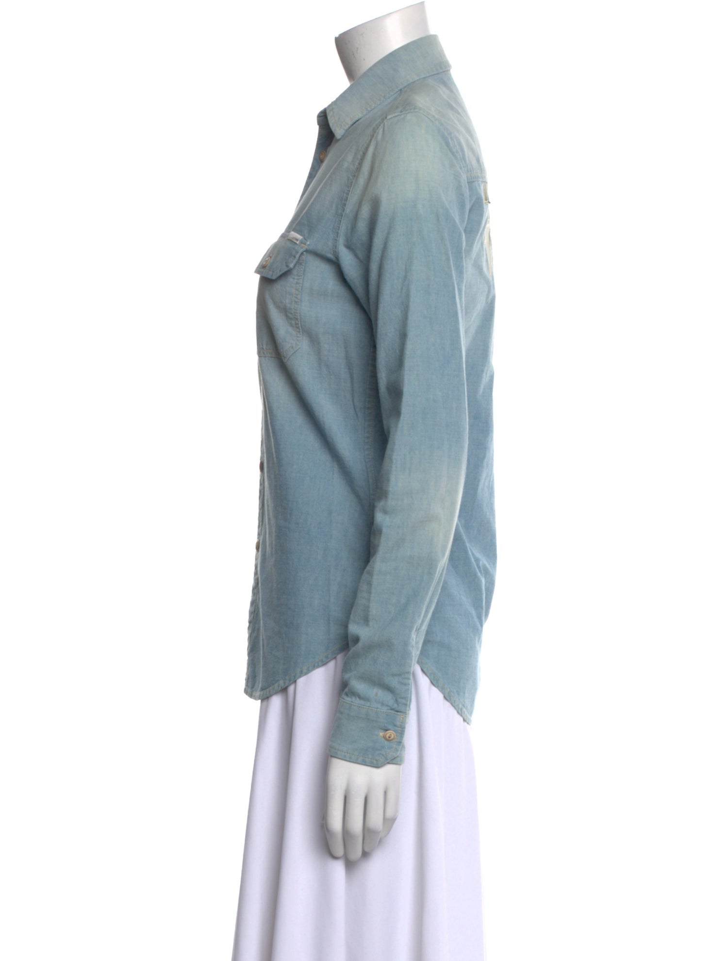 Mother Long Sleeve Button-Up Top