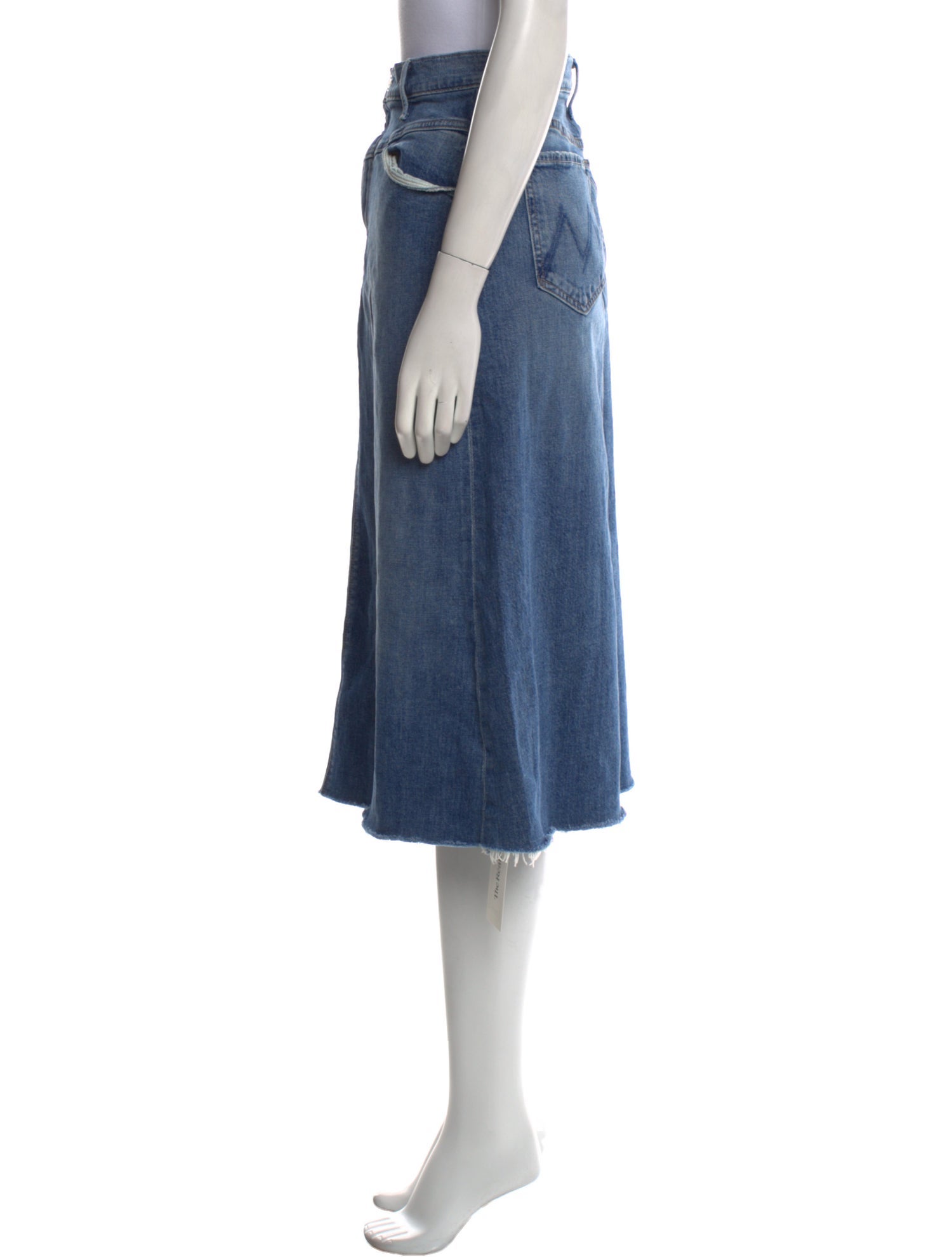 Mother Distressed Accents Midi Length Skirt