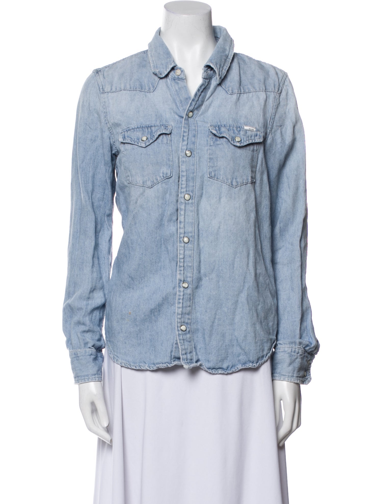 Mother Long Sleeve Button-Up Top