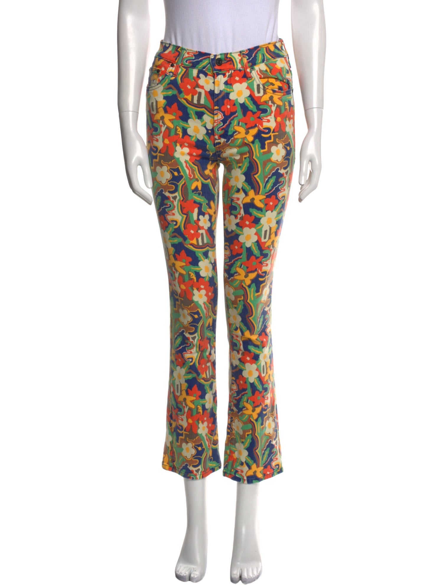 Mother Floral Print Straight Leg Pants