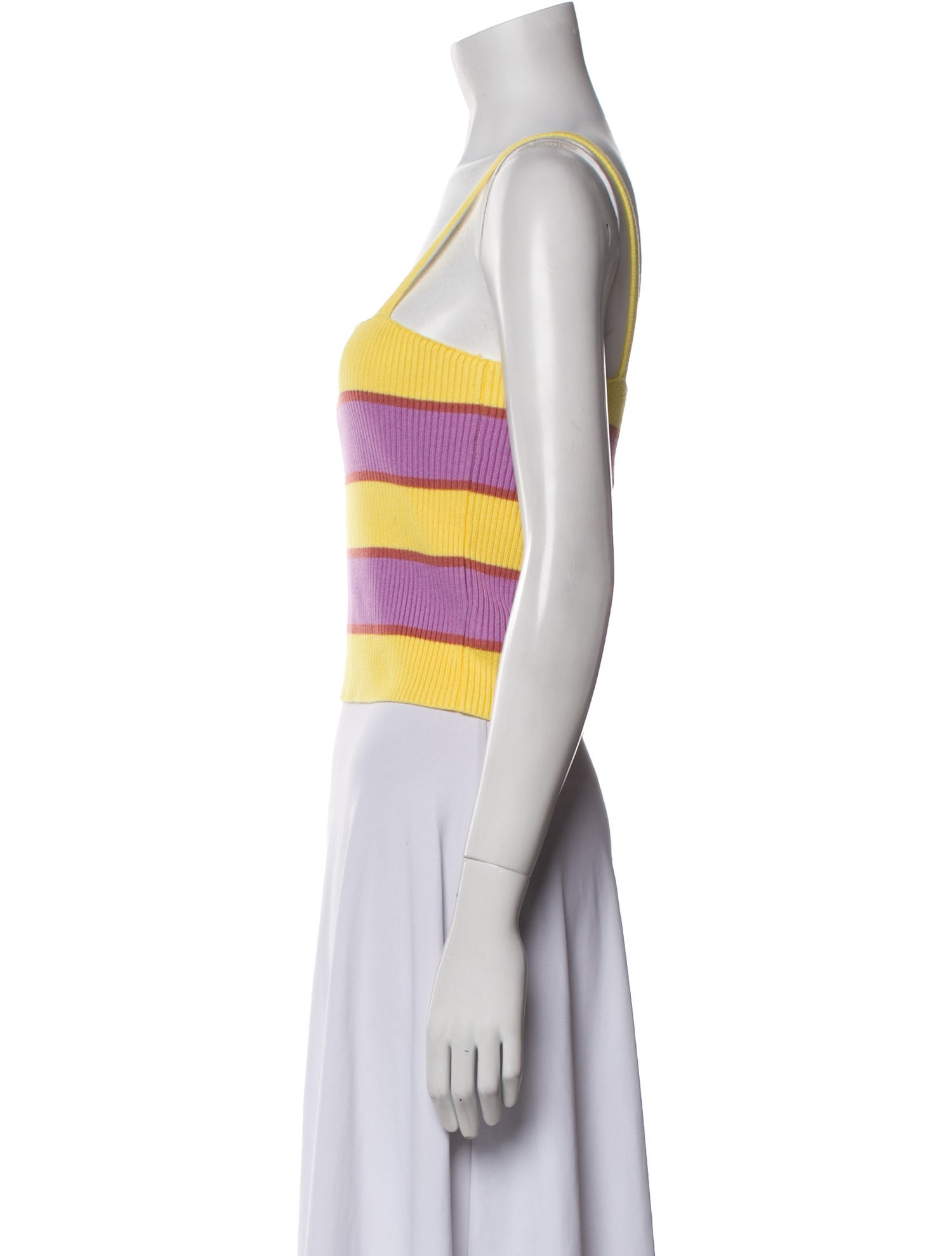 Mother Striped Square Neckline Crop Top