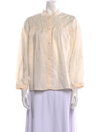 Mother Mock Neck Three-Quarter Sleeve Blouse