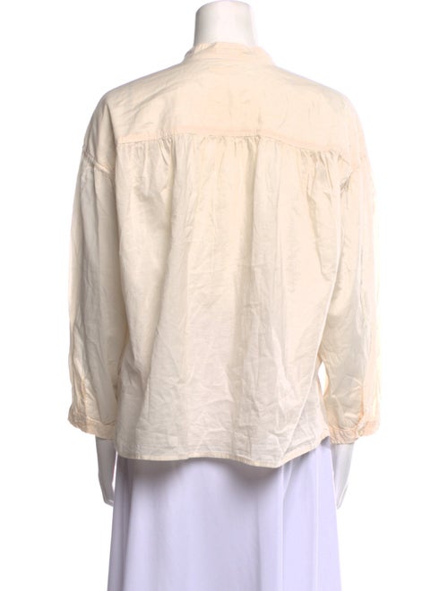 Mother Mock Neck Three-Quarter Sleeve Blouse