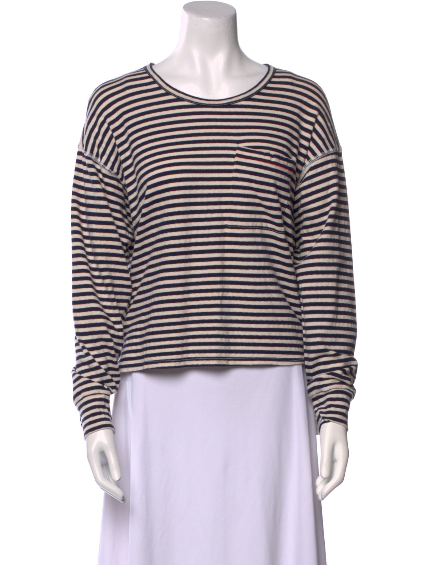 Mother Striped Scoop Neck T-Shirt
