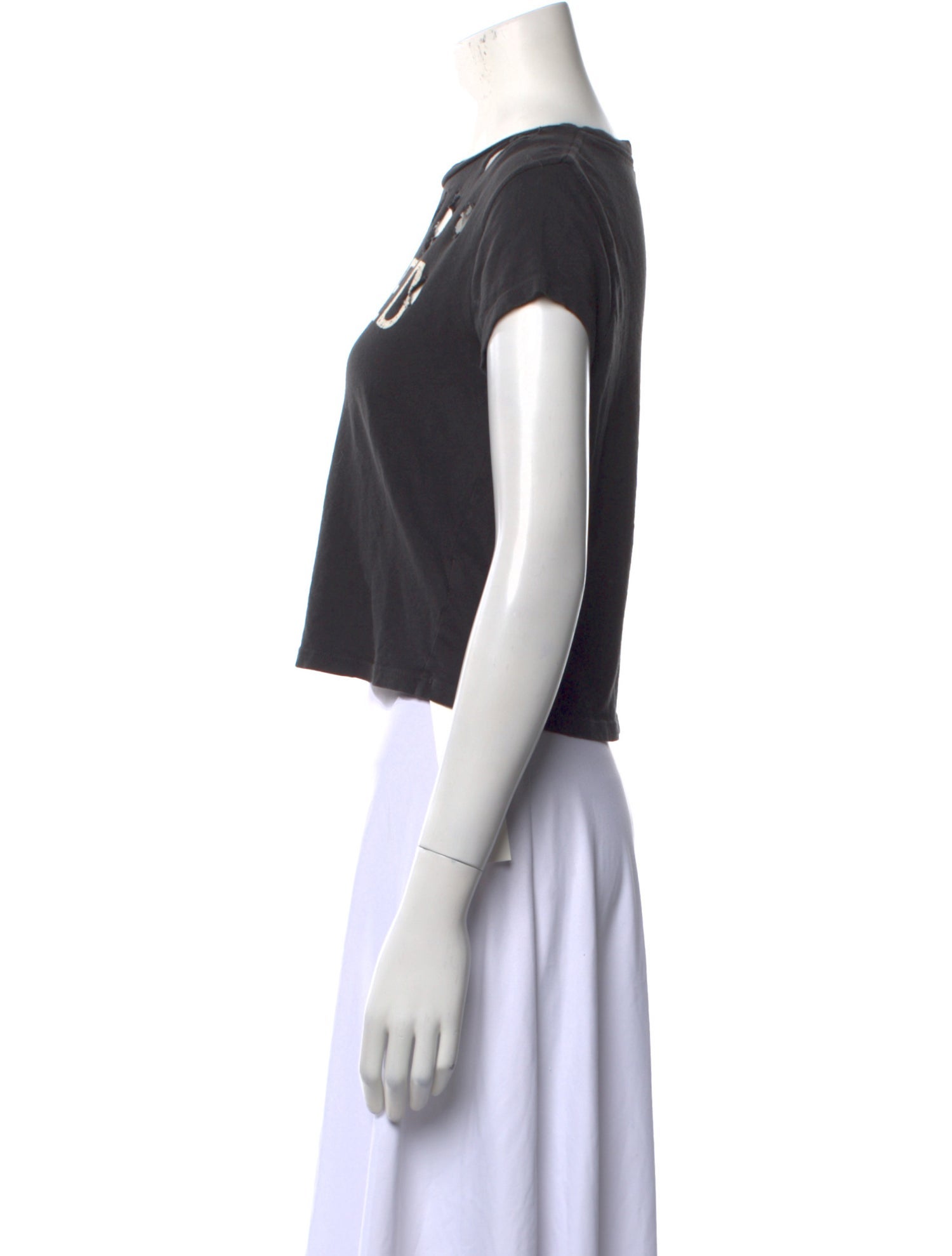 Mother Graphic Print Crew Neck Crop Top