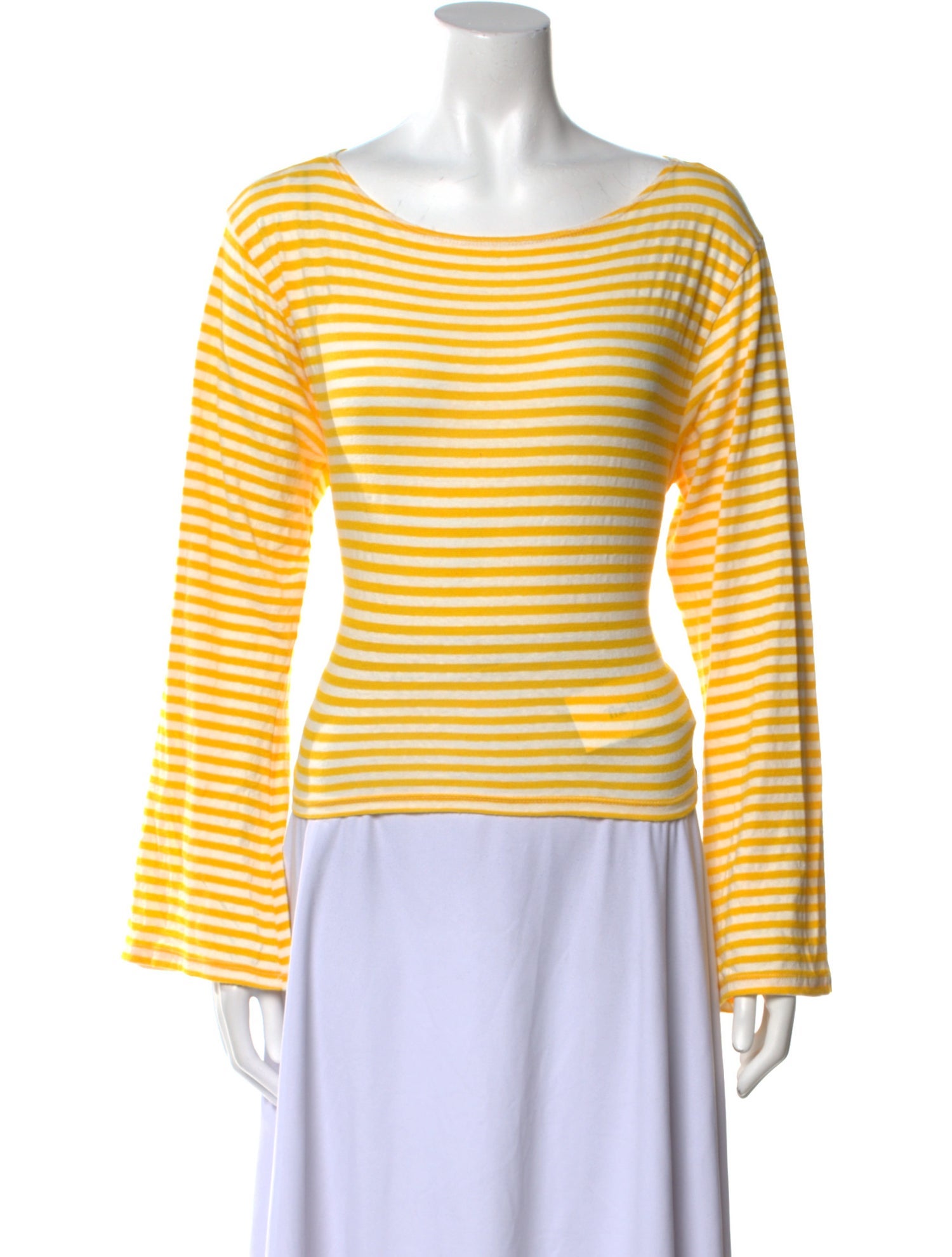 Mother Striped Bateau Neckline Top
