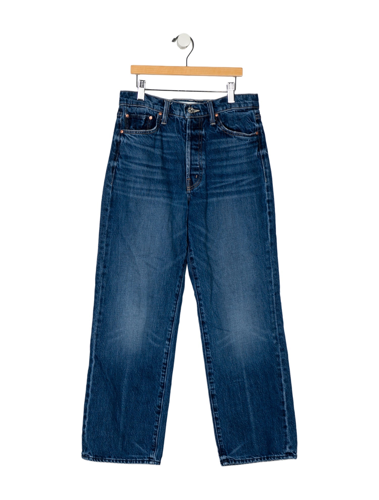 Mother Mid-Rise Straight Leg Jeans