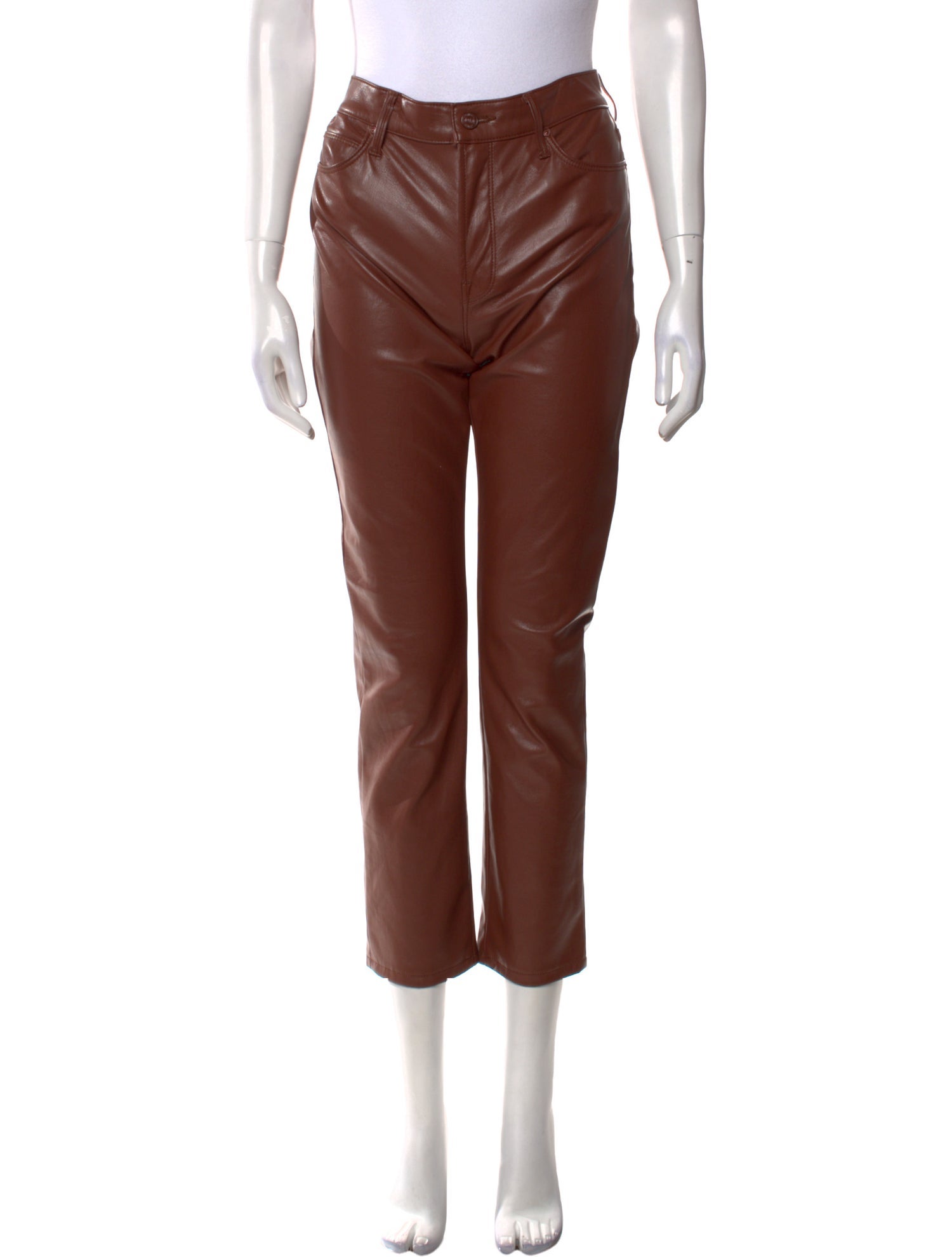 Mother Faux Leather Straight Leg Pants