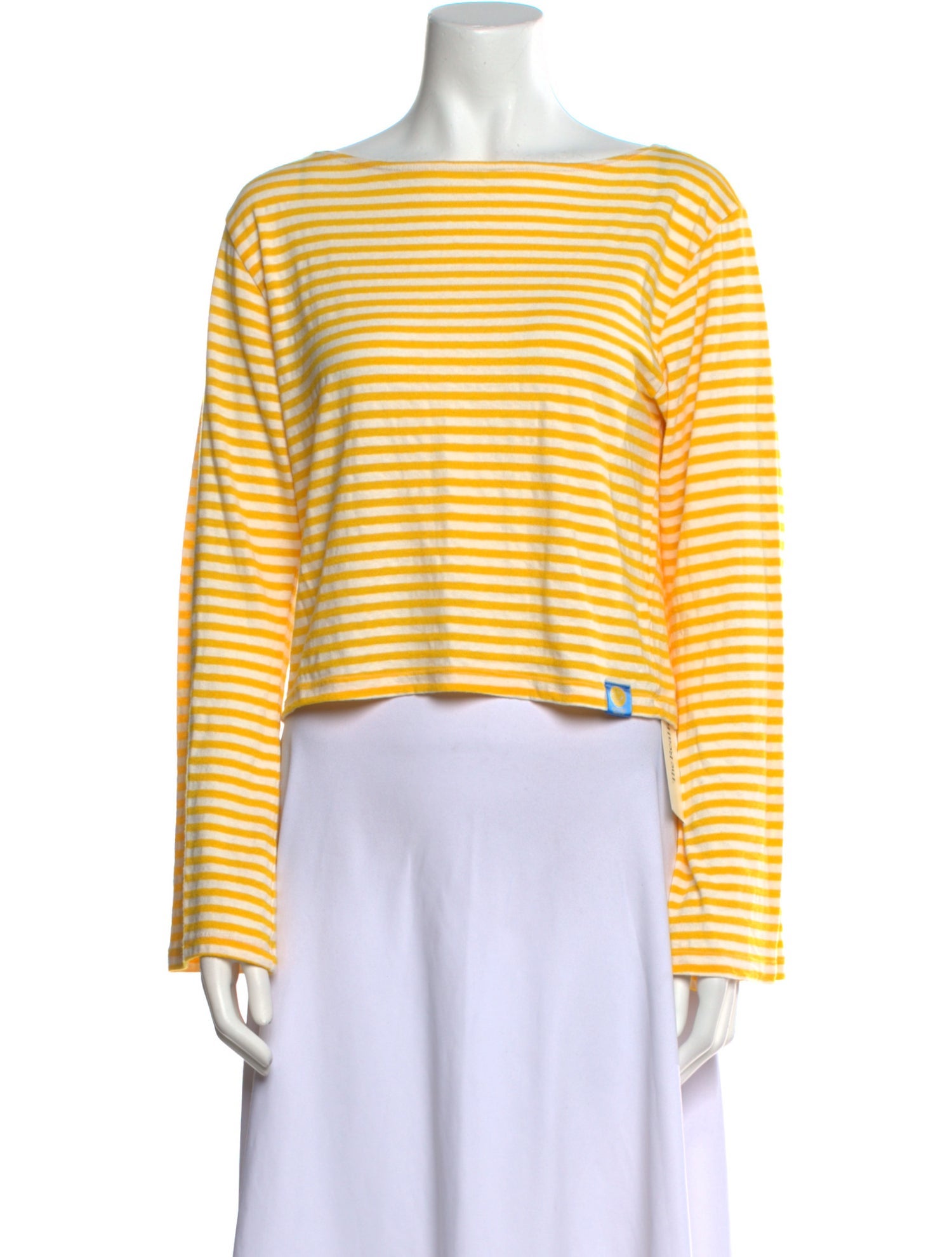 Mother Striped Bateau Neckline Crop Top w/ Tags