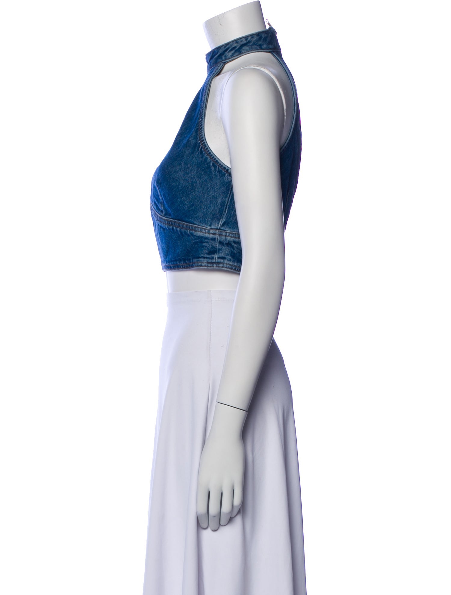 Mother One-Shoulder Sleeveless Crop Top