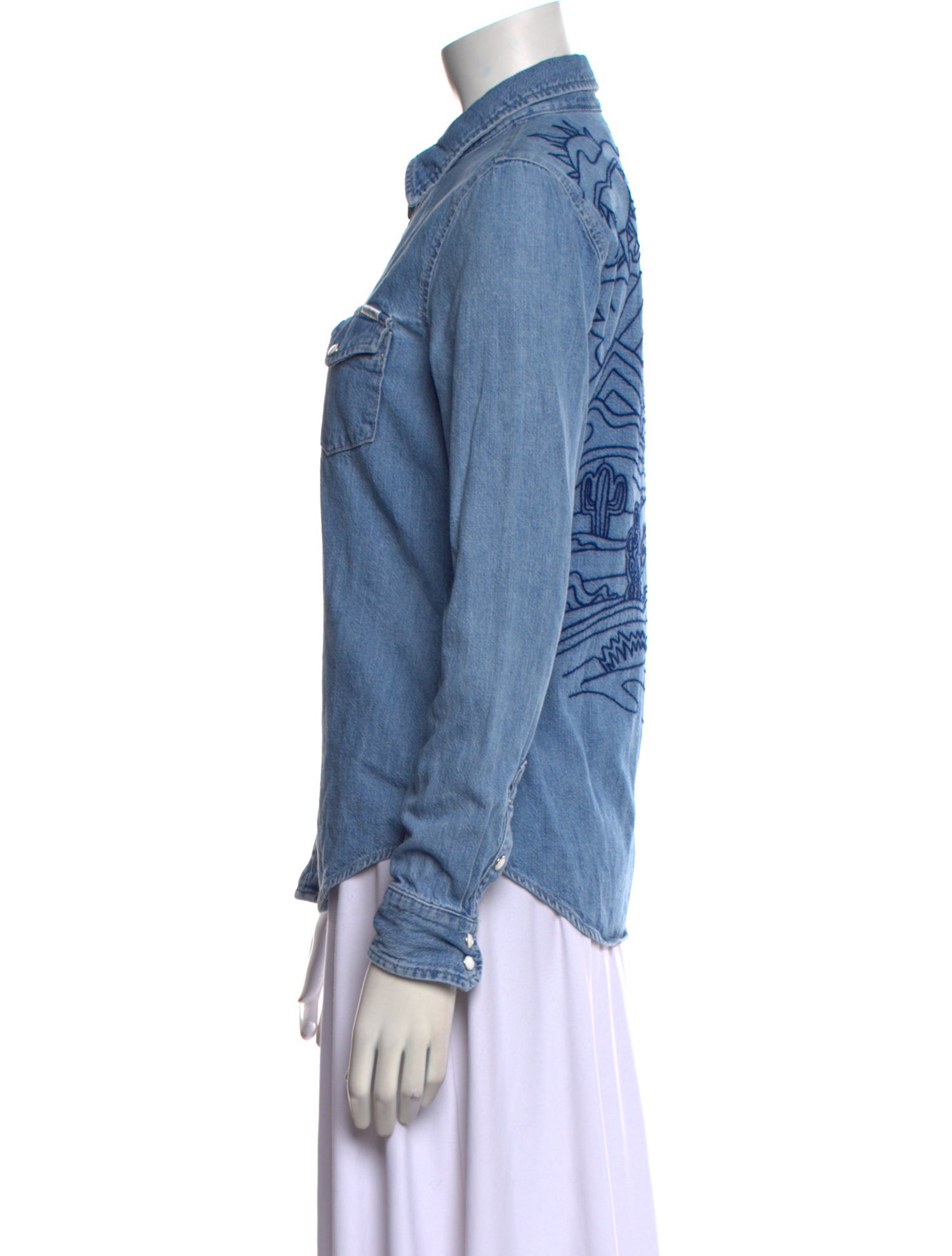 Mother Long Sleeve Button-Up Top