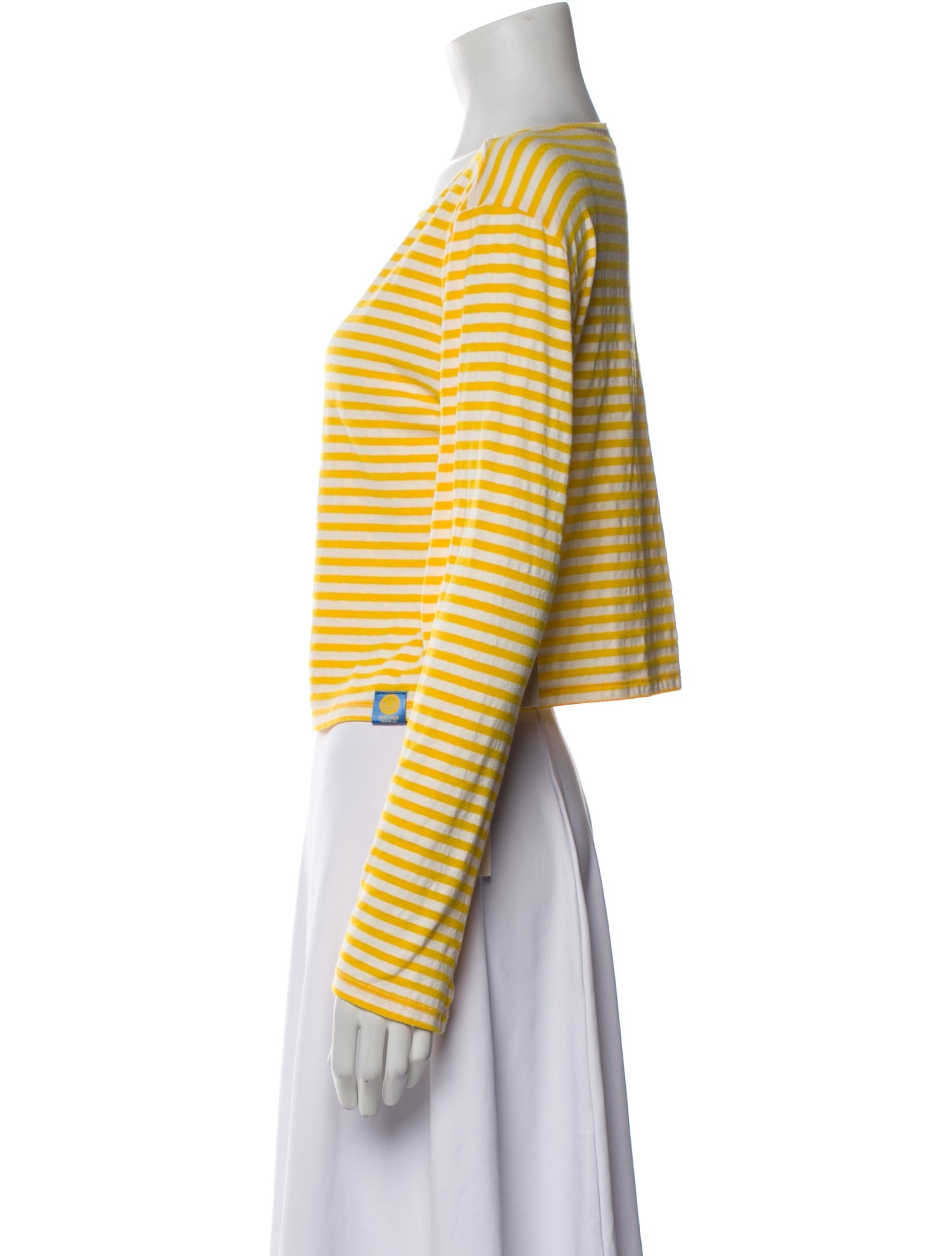 Mother Striped Bateau Neckline Crop Top w/ Tags